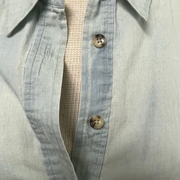 Equipment Femme Chambray Sleeveless Button Front Shirtdress Medium Dress - Picture 4 of 6